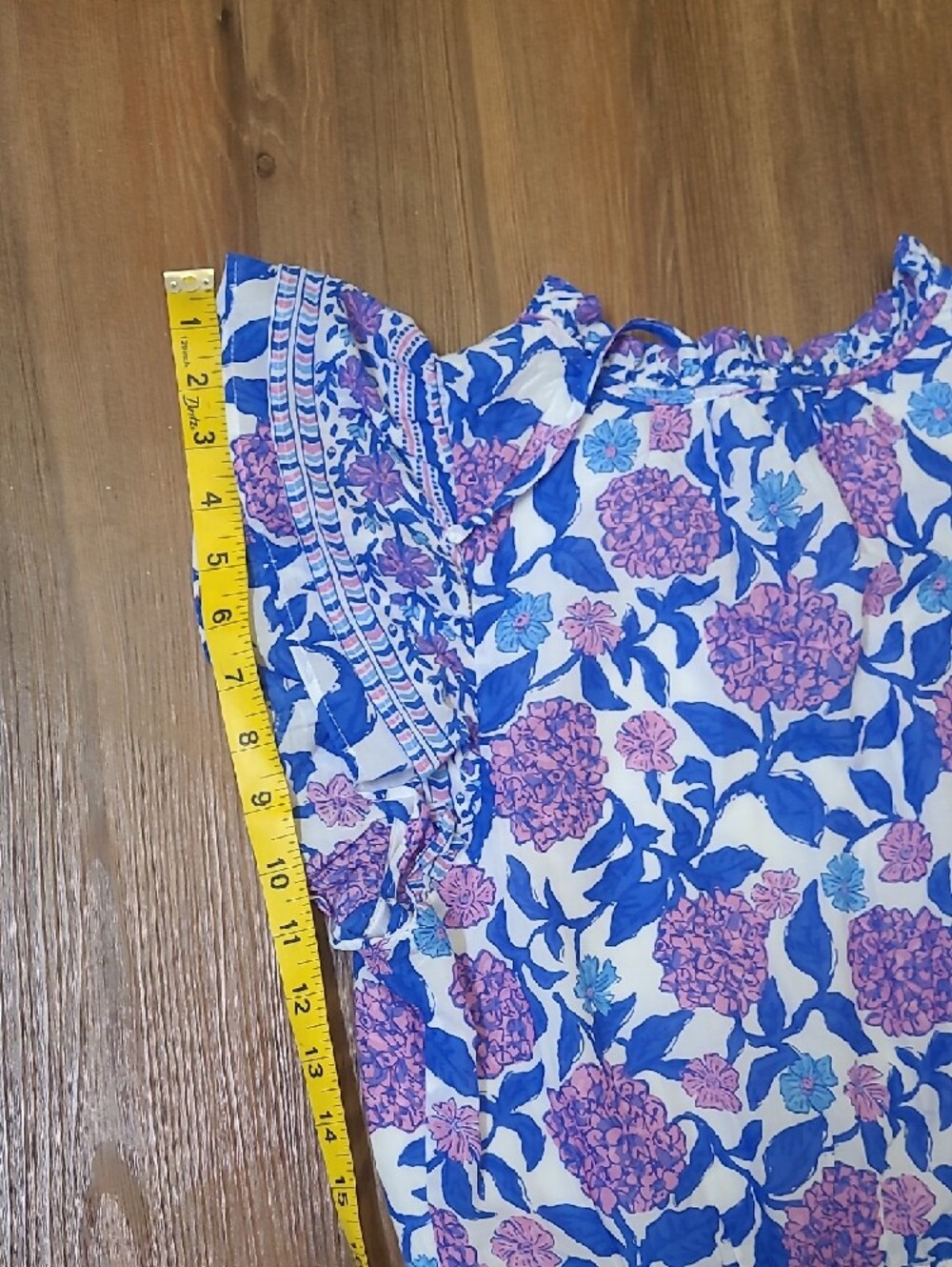 Vineyard Vines Blue & Purple Floral Tiered Maxi - Picture 15 of 16
